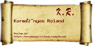 Kormányos Roland névjegykártya
