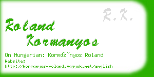 roland kormanyos business card